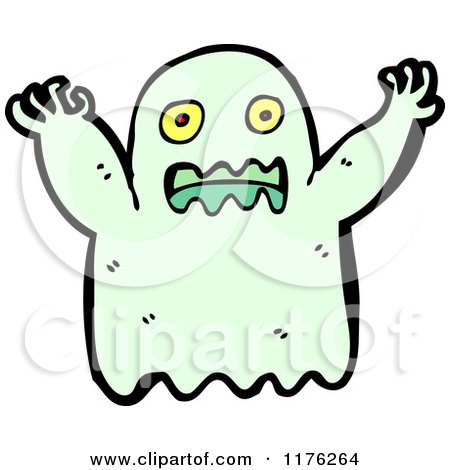 Cartoon of a Green Scary Ghoul - Royalty Free Vector Illustration by lineartestpilot