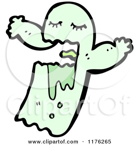 Cartoon of a Scary Ghoul with Slime - Royalty Free Vector Illustration by lineartestpilot