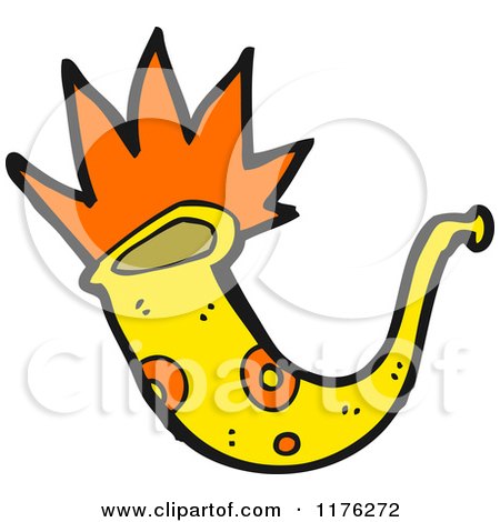 Cartoon of a Yellow Saxophone - Royalty Free Vector Illustration by lineartestpilot