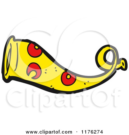 Cartoon of a Red and Yellow Horn - Royalty Free Vector Illustration by lineartestpilot