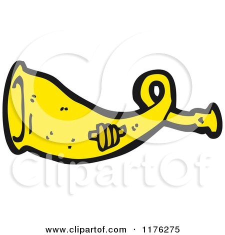 Cartoon of a Yellow Horn - Royalty Free Vector Illustration by lineartestpilot