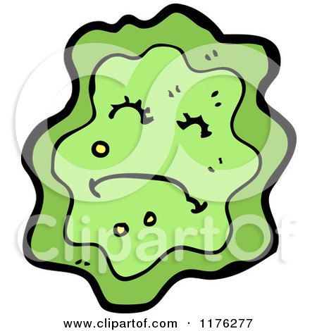 Cartoon of a Green Amoeba - Royalty Free Vector Illustration by lineartestpilot