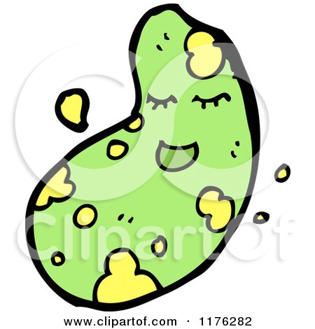 Cartoon of a Green Amoeba - Royalty Free Vector Illustration by lineartestpilot