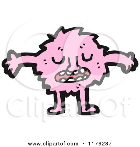 Cartoon of a Pink Monster - Royalty Free Vector Illustration by lineartestpilot