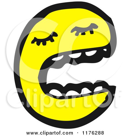 Cartoon of a Yellow Emoticon with an Open Mouth - Royalty Free Vector Illustration by lineartestpilot