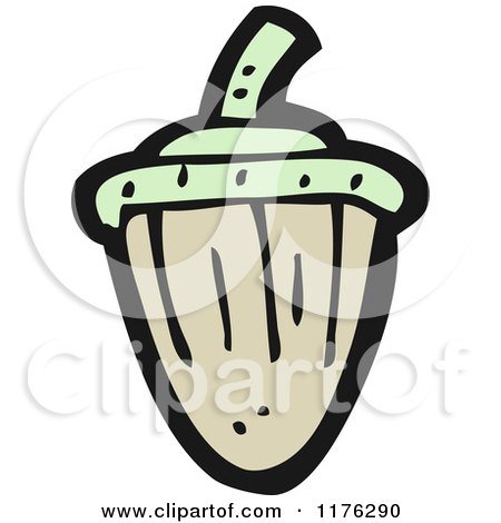 Cartoon of an Acorn - Royalty Free Vector Illustration by lineartestpilot
