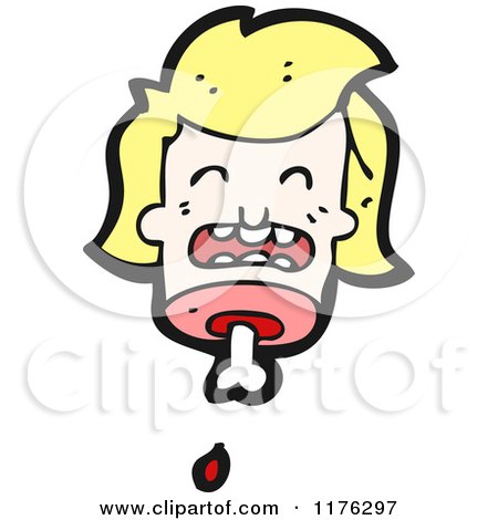 Cartoon of a Severed Head - Royalty Free Vector Illustration by lineartestpilot