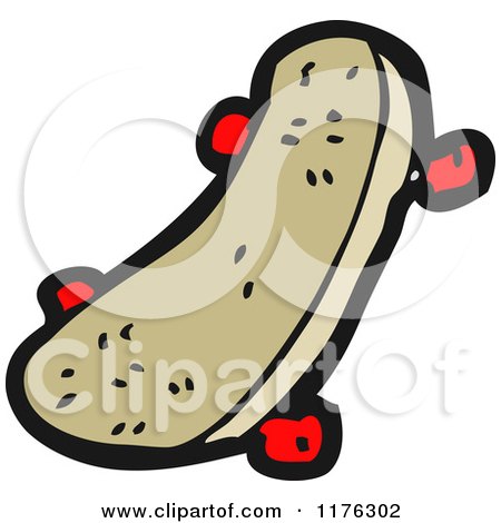 Cartoon of a Skateboard - Royalty Free Vector Illustration by lineartestpilot