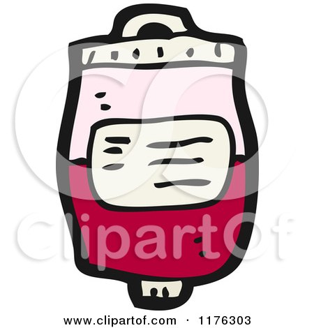 Cartoon of a Pint of Blood - Royalty Free Vector Illustration by lineartestpilot
