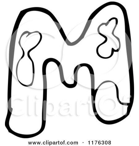 Cartoon of the Letter M - Royalty Free Vector Illustration by lineartestpilot