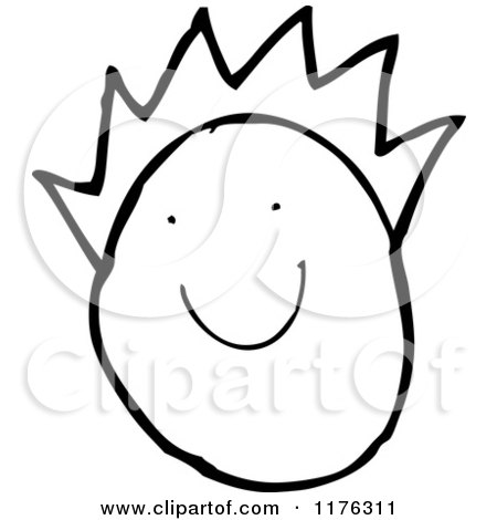 Cartoon of a Stick Figure Happy Face - Royalty Free Vector Illustration by lineartestpilot