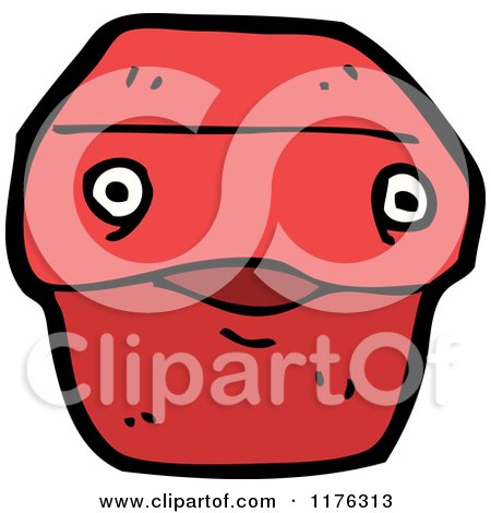 Cartoon of a Talking Red Box - Royalty Free Vector Illustration by lineartestpilot