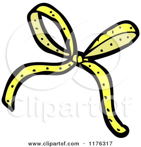Cartoon of a Yellow Bow - Royalty Free Vector Illustration by lineartestpilot