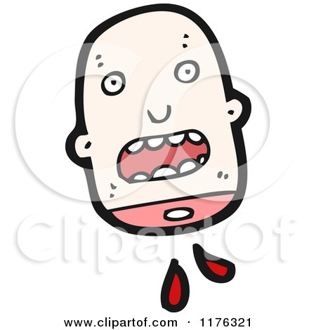 Cartoon of a Severed Head - Royalty Free Vector Illustration by lineartestpilot