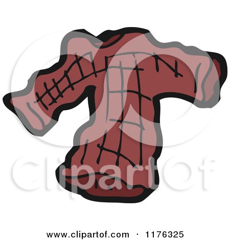 Cartoon of a Maroon Shirt - Royalty Free Vector Illustration by lineartestpilot