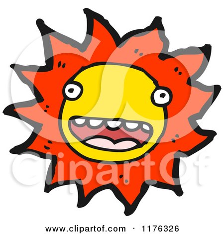 Cartoon of a Smiling Sun - Royalty Free Vector Illustration by lineartestpilot