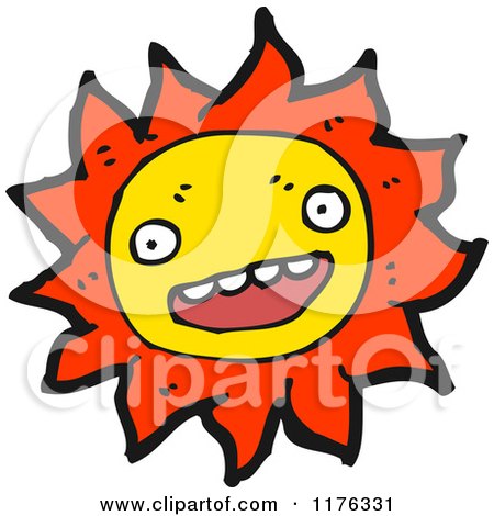 Cartoon of Smiling Sun - Royalty Free Vector Illustration by lineartestpilot