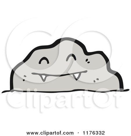 Cartoon of a Rock - Royalty Free Vector Illustration by lineartestpilot