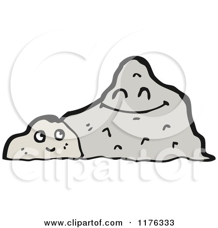 Cartoon of a Couple of Rocks - Royalty Free Vector Illustration by lineartestpilot