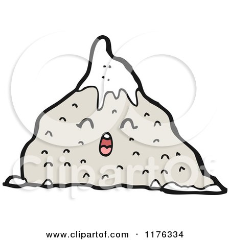 Cartoon of a Snow Capped Mountain - Royalty Free Vector Illustration by lineartestpilot