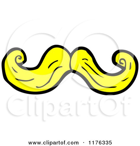 Cartoon of a Yellow Mustache - Royalty Free Vector Illustration by lineartestpilot