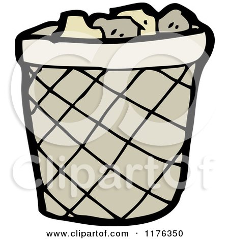 Cartoon of a Trash Can - Royalty Free Vector Illustration by lineartestpilot