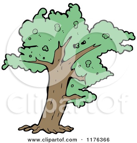 Cartoon of a Tree - Royalty Free Vector Illustration by lineartestpilot