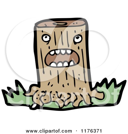 Cartoon of a Tree Stump - Royalty Free Vector Illustration by lineartestpilot