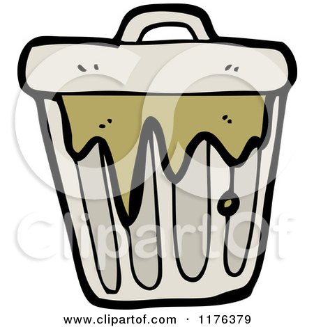 Cartoon of a Smelly Trash Can - Royalty Free Vector Illustration by lineartestpilot
