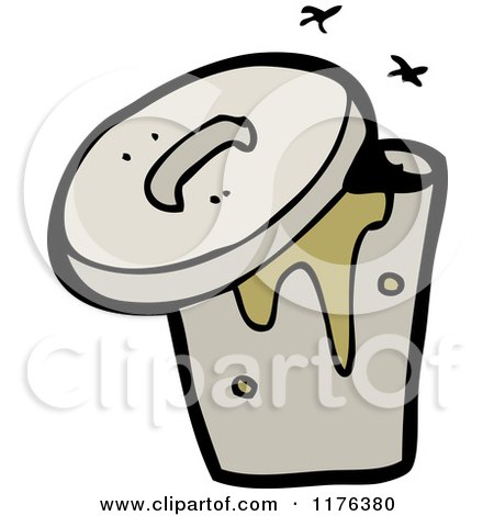 Cartoon of a Smelly Trash Can - Royalty Free Vector Illustration by lineartestpilot