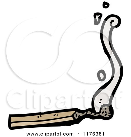 Cartoon of a Burned out Match - Royalty Free Vector Illustration by lineartestpilot