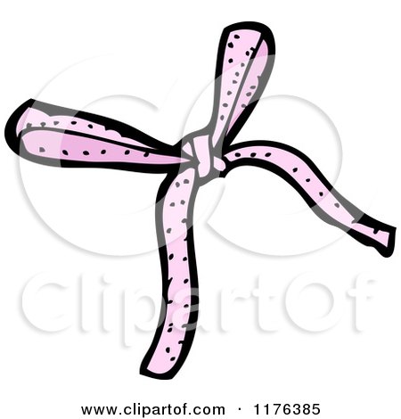 Cartoon of a Purple Bow - Royalty Free Vector Illustration by lineartestpilot