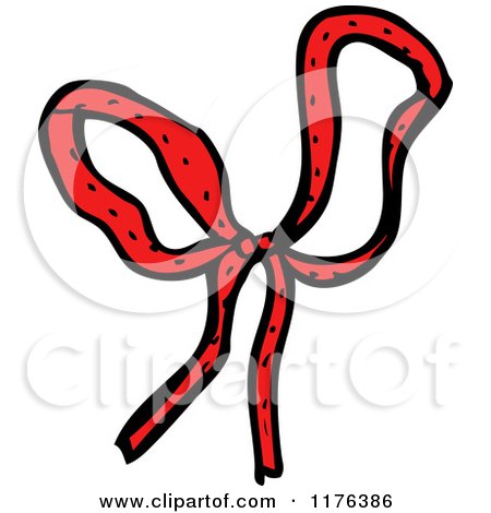 Cartoon of a Red Bow - Royalty Free Vector Illustration by lineartestpilot