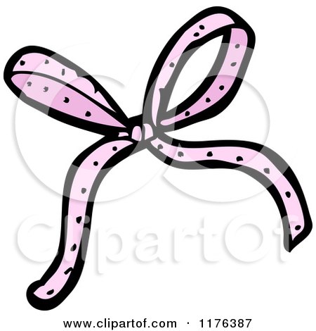 Cartoon of a Purple Bow - Royalty Free Vector Illustration by lineartestpilot
