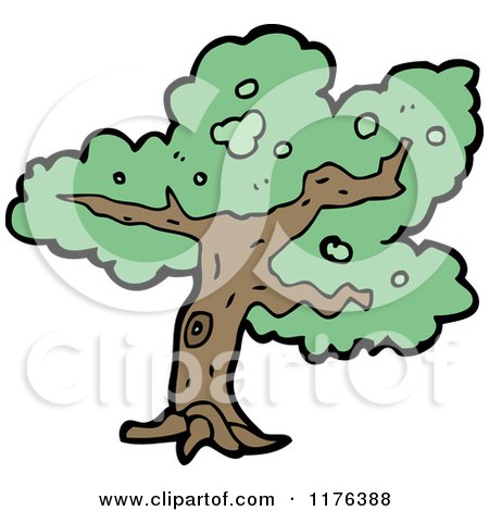 Cartoon of a Tree - Royalty Free Vector Illustration by lineartestpilot