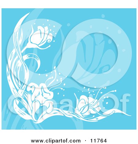 Flower Background in Blue and White Clipart Illustration by AtStockIllustration