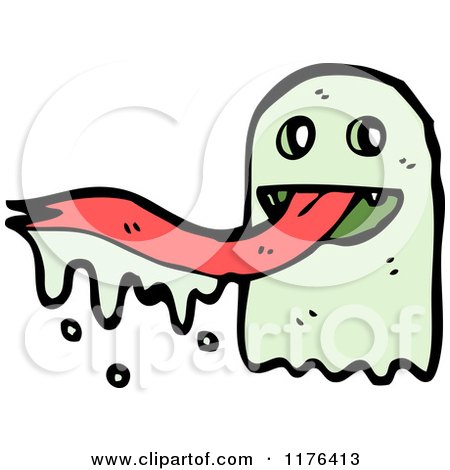 Cartoon of a Green Tentacled Monster - Royalty Free Vector Illustration by lineartestpilot