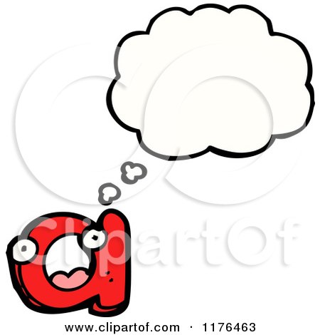 Cartoon of the Alphabet Letter a with a Conversation Bubble - Royalty Free Vector Illustration by lineartestpilot