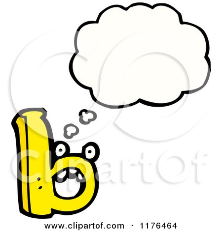 Cartoon of the Alphabet Letter B with a Conversation Bubble - Royalty Free Vector Illustration by lineartestpilot