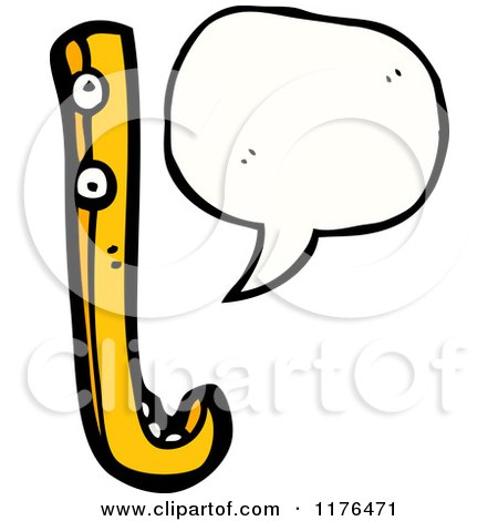 Cartoon of the Alphabet Letter L with a Conversation Bubble - Royalty Free Vector Illustration by lineartestpilot