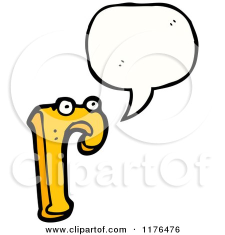 Cartoon of the Alphabet Letter R with a Conversation Bubble - Royalty Free Vector Illustration by lineartestpilot