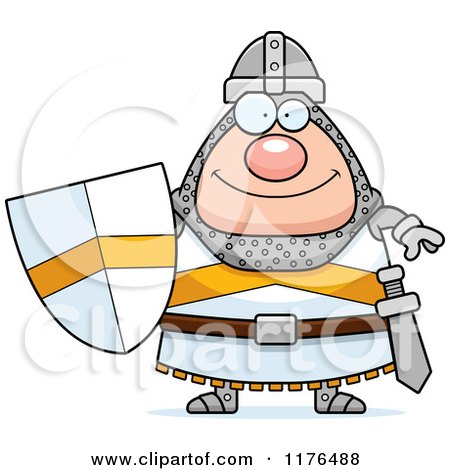 Cartoon of a Happy Knight - Royalty Free Vector Clipart by Cory Thoman