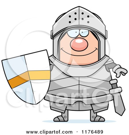 Cartoon of a Happy Armoured Knight - Royalty Free Vector Clipart by Cory Thoman