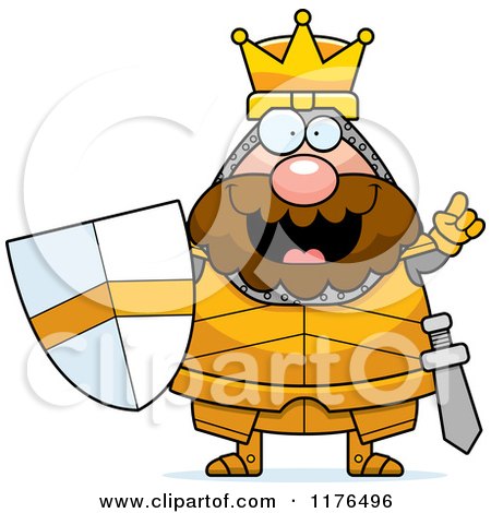 Cartoon of a Smart King Knight with an Idea - Royalty Free Vector Clipart by Cory Thoman