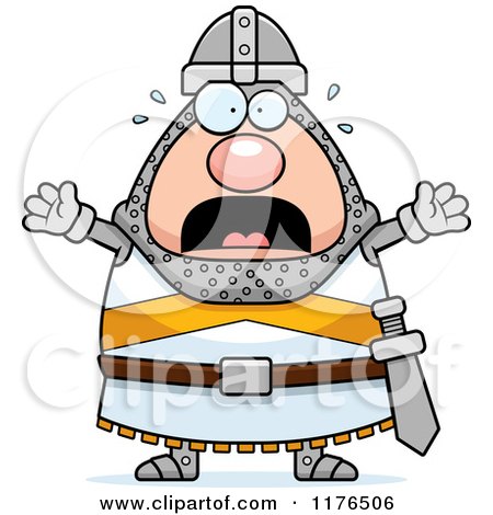 Cartoon of a Screaming Knight - Royalty Free Vector Clipart by Cory Thoman
