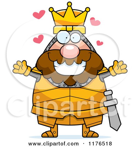 Cartoon of a Loving King Knight - Royalty Free Vector Clipart by Cory Thoman