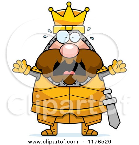 Cartoon of a Screaming King Knight - Royalty Free Vector Clipart by Cory Thoman