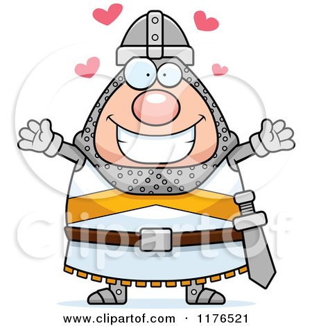 Cartoon of a Loving Knight Wanting a Hug - Royalty Free Vector Clipart by Cory Thoman
