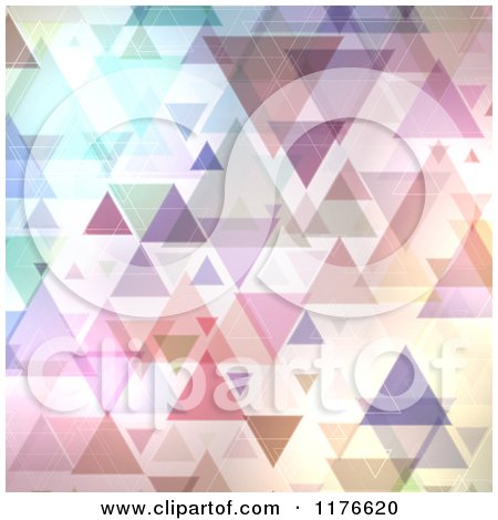 Clipart of a Background Pattern of Colorful Triangles - Royalty Free Vector Illustration by KJ Pargeter