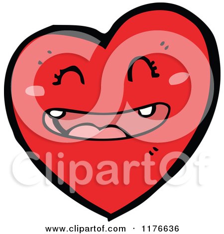 Cartoon of a Smiling Red Heart - Royalty Free Vector Illustration by lineartestpilot